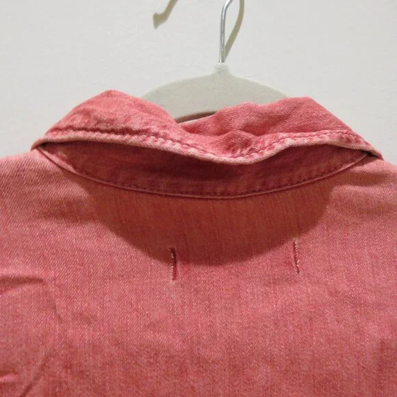 45RPM STUDIO 45R Vintage Washed Red Denim Maxi Dress Minimalist Made in Japan - Picture 13 of 15